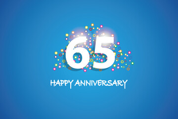 65th anniversary on blue background