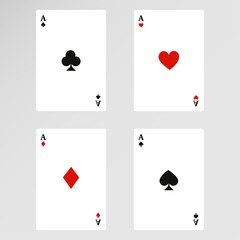  playing cards Vector illustration.