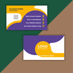 creative and modern business card template.double sided business card template. Corporate Business Card Layout with Blue Accents. professional business card template 