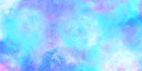Colorful cosmos background. Abstract background from watercolor paints. Galaxy. Colorful texture. Backdrop of turquoise, violet and pink tones.