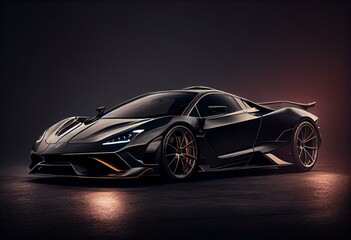 Obraz na płótnie Canvas carbon fiber luxury sports car. Generative AI