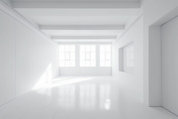 White sunny room. Generate Ai