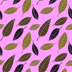 Abstract floral seamless leaves pattern for wrapping paper and fabrics and linens and kids clothes print and packaging