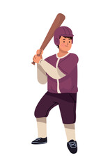 little boy practicing baseball