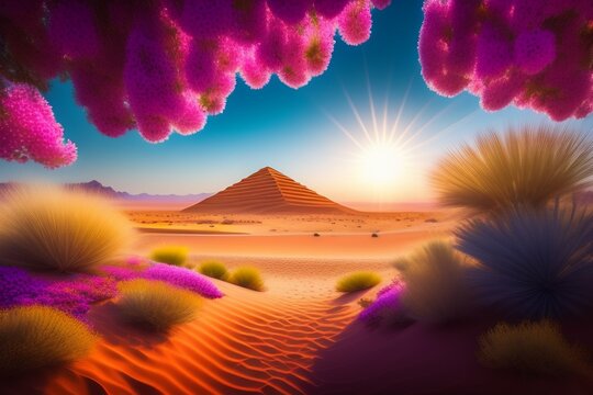 landscape in the desert Generative Ai
