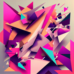Abstract geometric digital print