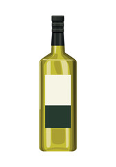 olive oil in green bottle