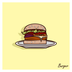 burger and fries