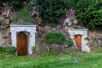 Rock cellars in Duba, Czech Republic