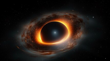 A black hole surrounded by a bright accretion disk Generative AI
