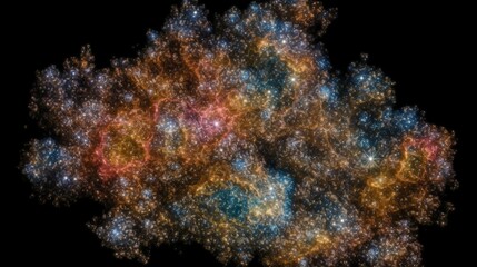Fototapeta na wymiar A star cluster with a range of colors and sizes Generative AI