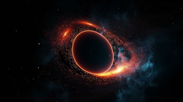 A black hole surrounded by a bright accretion disk Generative AI