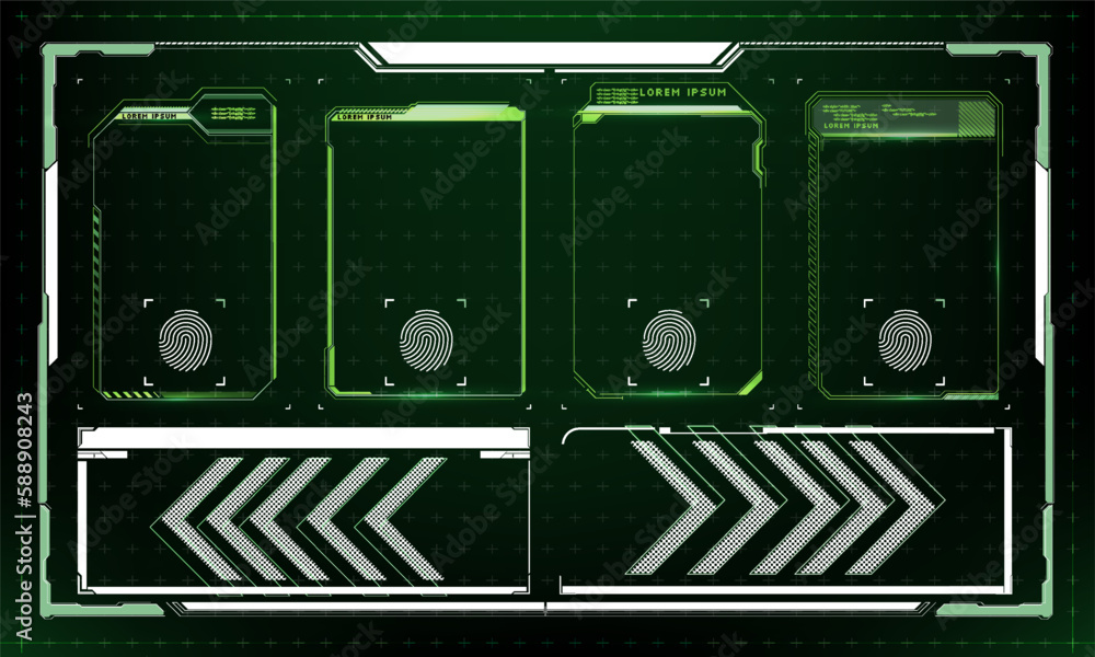 Poster futuristic vector hud interface screen design. digital callouts titles. hud ui gui futuristic user i
