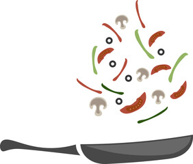 vegetables tossed in a pan