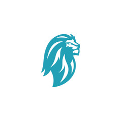 Lion head logo icon. Royal gold crown badge symbol. Premium king animal sign. Vector illustration.
