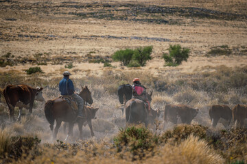 Gauchos on horseback in Patagonia, Argentina