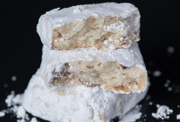 Gluten Free Pecan Shortbread Cookies with Powdered Sugar