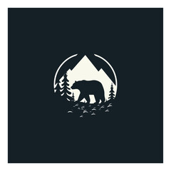 bear logo vector, modern minimalist logo