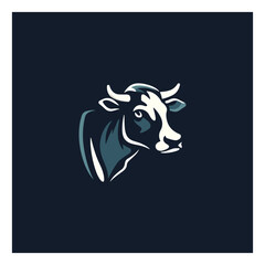 cow logo vector, modern minimalist logo