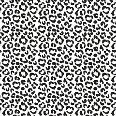 Leopard black and white seamless pattern