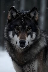 Fototapeta premium Magischer Blick in die Augen eines Wolf 