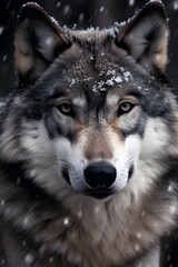 Fototapeta premium Magischer Blick in die Augen eines Wolf 