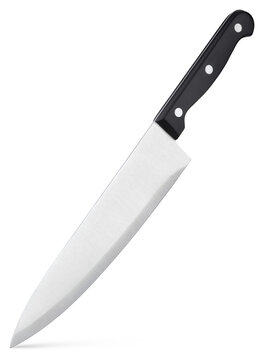 Closeup of kitchen knife stands isolated on transparent background