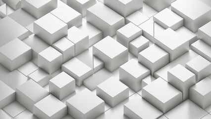 ポリゴン　白　3D　俯瞰　斜め　四角　幾何学　パターン　背景