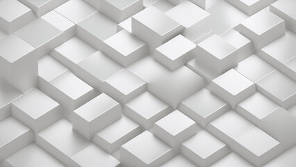 ポリゴン　白　3D　俯瞰　斜め　四角　幾何学　パターン　背景