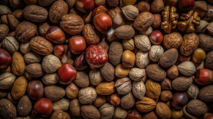 background of nuts created with Generative AI technology
