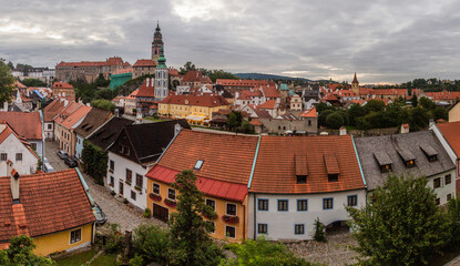 Fototapeta na wymiar Skyline of the old town in Cesky Krumlov, Czech Republic