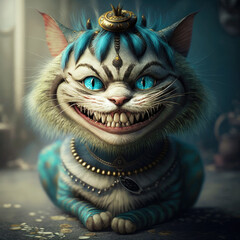 Fototapeta na wymiar cartoon smiling cat