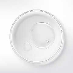 Vector Petri Dish with Beauty Cream or Gel 3D Illustration under sunlight for Beauty and Healthcare Poster, Product Packaging, or Advertisement Background.