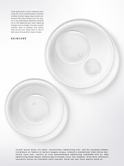 Vector Petri Dish with Beauty Cream or Gel 3D Illustration under sunlight for Beauty and Healthcare Poster, Product Packaging, or Advertisement Background.