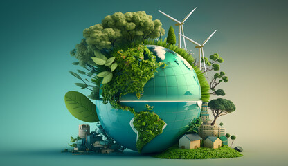 Future environmental conservation and sustainable ESG modernization development by using technology of renewable resources to reduce pollution and carbon emission