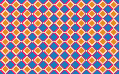 Red, blue, and yellow seamless rhombus pattern. Suitable for fabric, wallpaper, banner, and card.