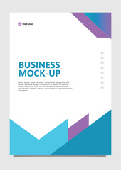 Blue and purple abstract vector logo with gradient colored stripes pattern decoration. Suitable for office, school, organization, company, and business.