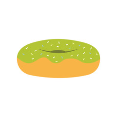 Illustration of matcha tea donut. Vector illustration. Food clip art. Suitable for food related content and infographic.