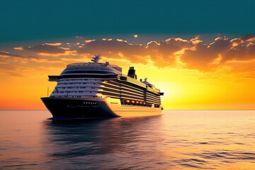 luxury cruise on calm sea - generative