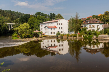 Fototapeta na wymiar Former water mill in Tabor city, Czech Republic