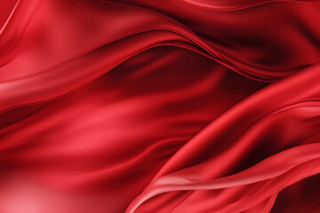 Plakat abstract luxury red silk fabric cloth or liquid wave or texture satin background. Neural network AI generated art