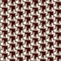 Seamless pattern with simple geometric ornament. Repeated creative puzzle mosaic background. Modern surface texture