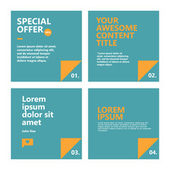 Teal and orange colored social media post for sales and commerce. Suitable for offers, giveaway, and product announcement.