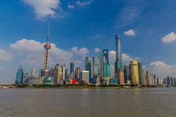 Skyline of Pudong in Shanghai, China