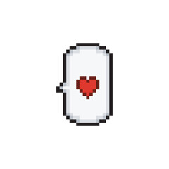 Dialog cloud, red heart pixel art