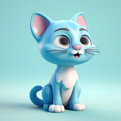 Fototapeta premium cute and funny animal 3d illustrations. Ai generated