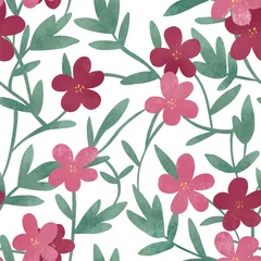 Keuken spatwand met foto Seamless pattern with flowers. Flower bush. Color illustration. The print is used for Wallpaper design, fabric, textile, packaging. © Aнна Aнтонова