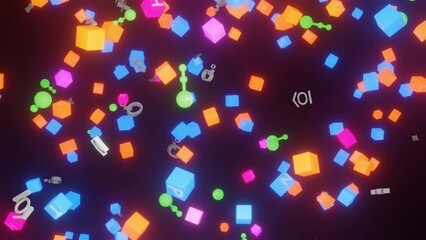 量子コンピューターのプログラムに使用する量子ゲートが上空から降る