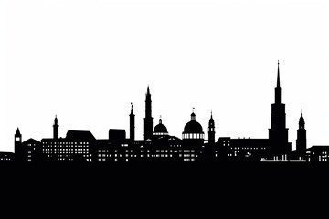 Obraz premium monochromatic city skyline. Generative AI