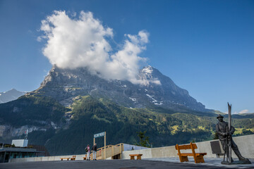 View of the Eiger mountain from Grindelwald in Switzerland